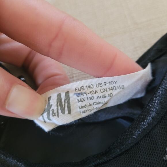 H&M Black Silver Star Print Tulle Dress - Picture 4 of 8